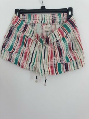 Beach By Exist Multicolor Striped Drawstring Athletic Shorts